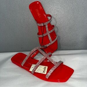 Mudd Red Strappy Jelly Sandals NWT poolside waterproof or everyday wear